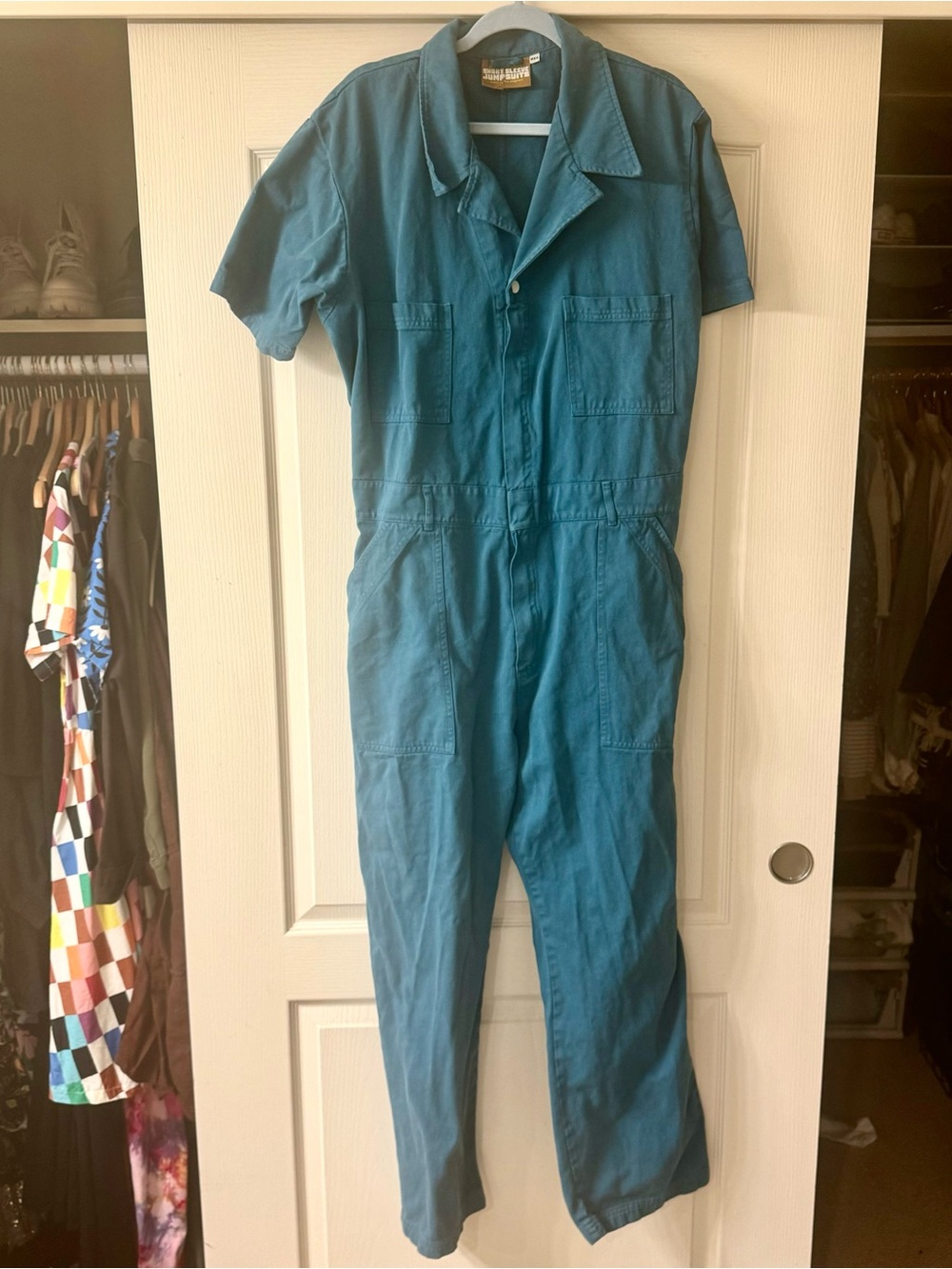 Big Bud Press Blue Short-Sleeve Jumpsuit 0X